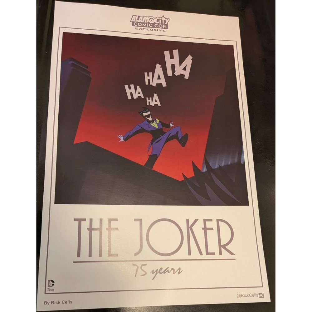 DC Comics The Joker Batman Rick Celis 75 Years Alamo City ComicCon Poster Rare